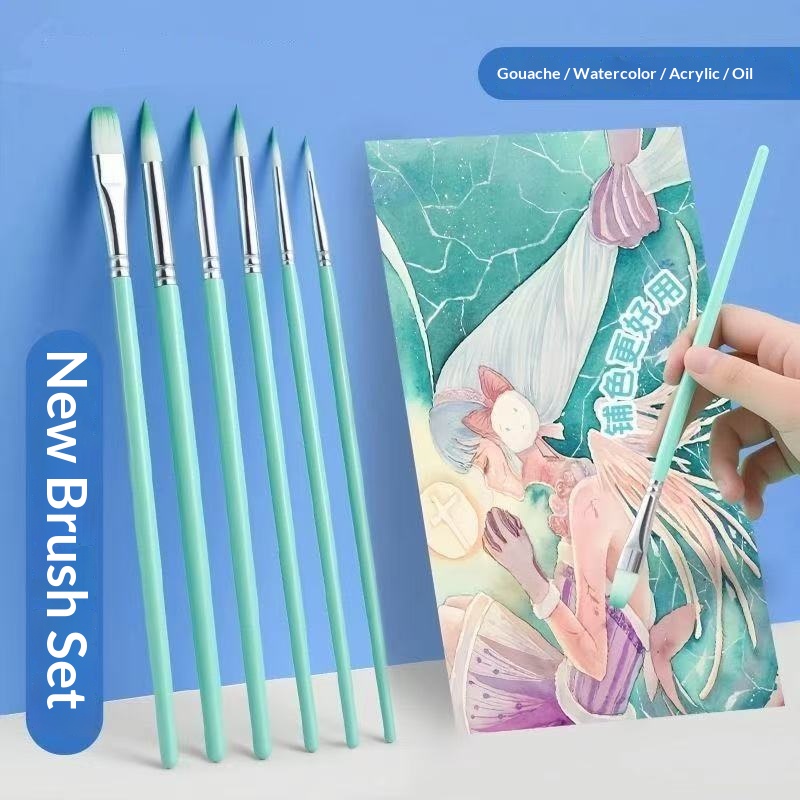 Gouache Paint Set - 6 Pcs Set Nylon Hair Watercolor