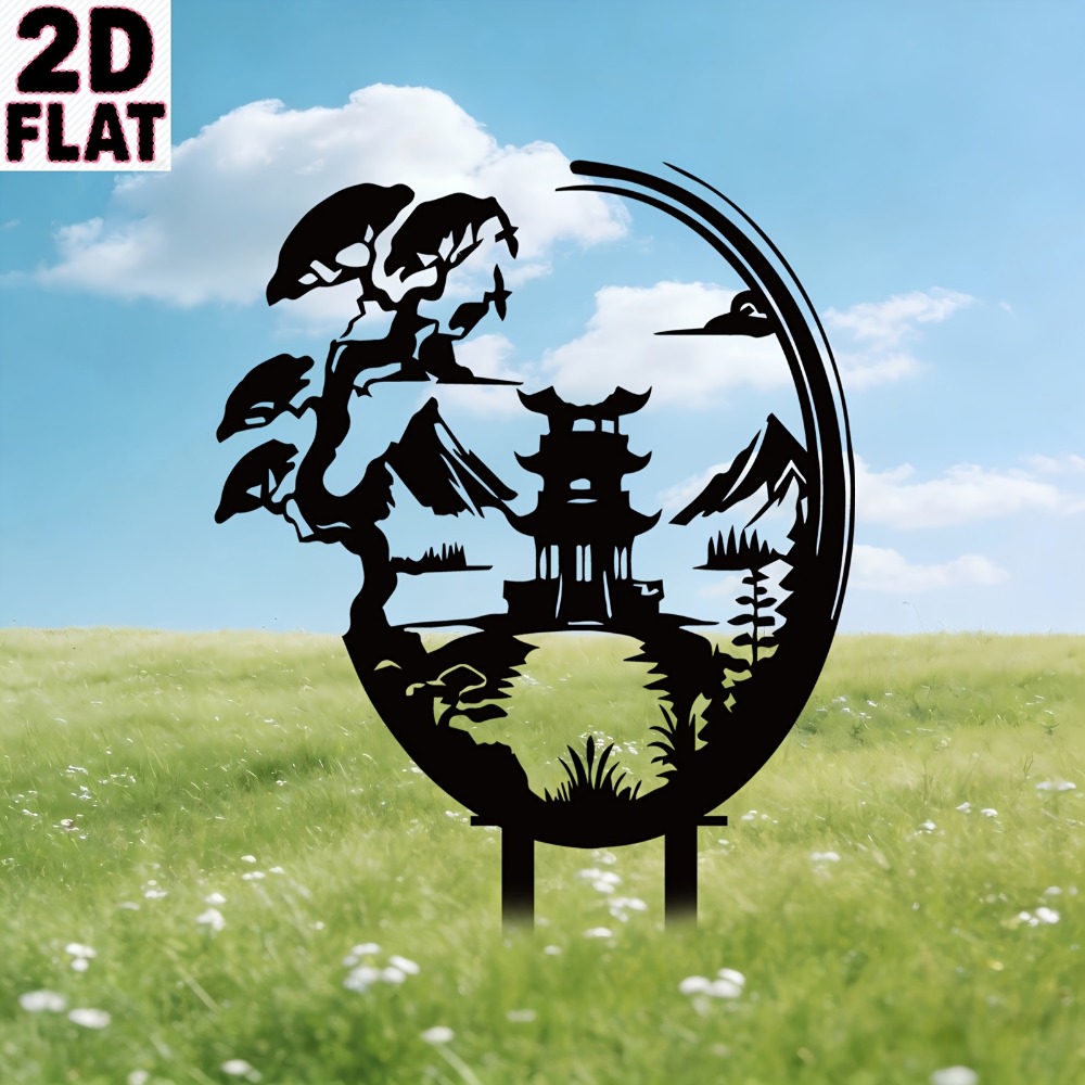 Art Craft Bar - CIFBUY Chinese Pavilion Metal Wall Art