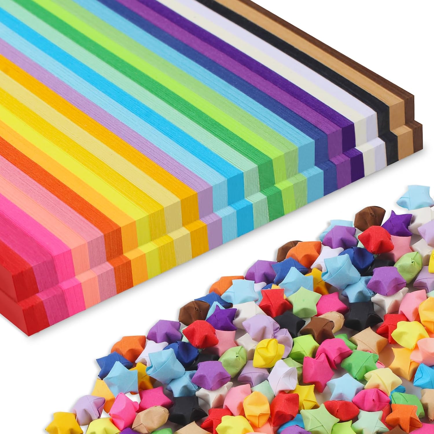 Art Craft With Paper - 1080/2160 Sheets Origami Star Paper Strips