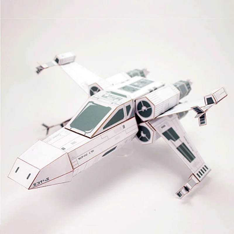 Art Craft Cardboard - X-WING Fighter White Paper Model Mini