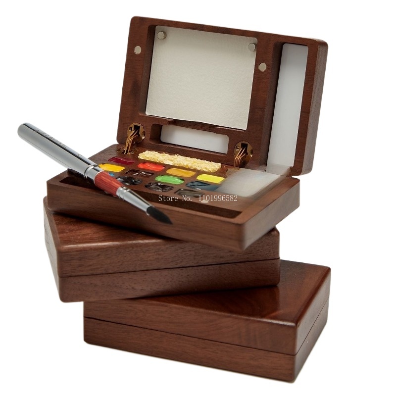 Travel Painting Box Solid Wood - Gouache Paint Set 评论和价格