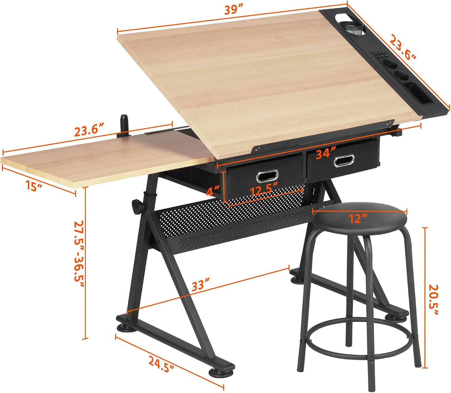 Adjustable Drafting Table Art  - Art & Craft Paper For Kids 评论和价格