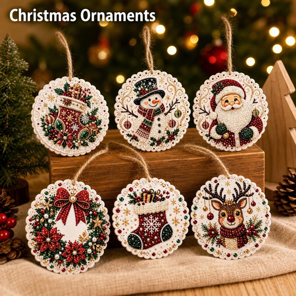 6Pcs Christmas Ornaments Diamo - Art Craft Kit 评论和价格