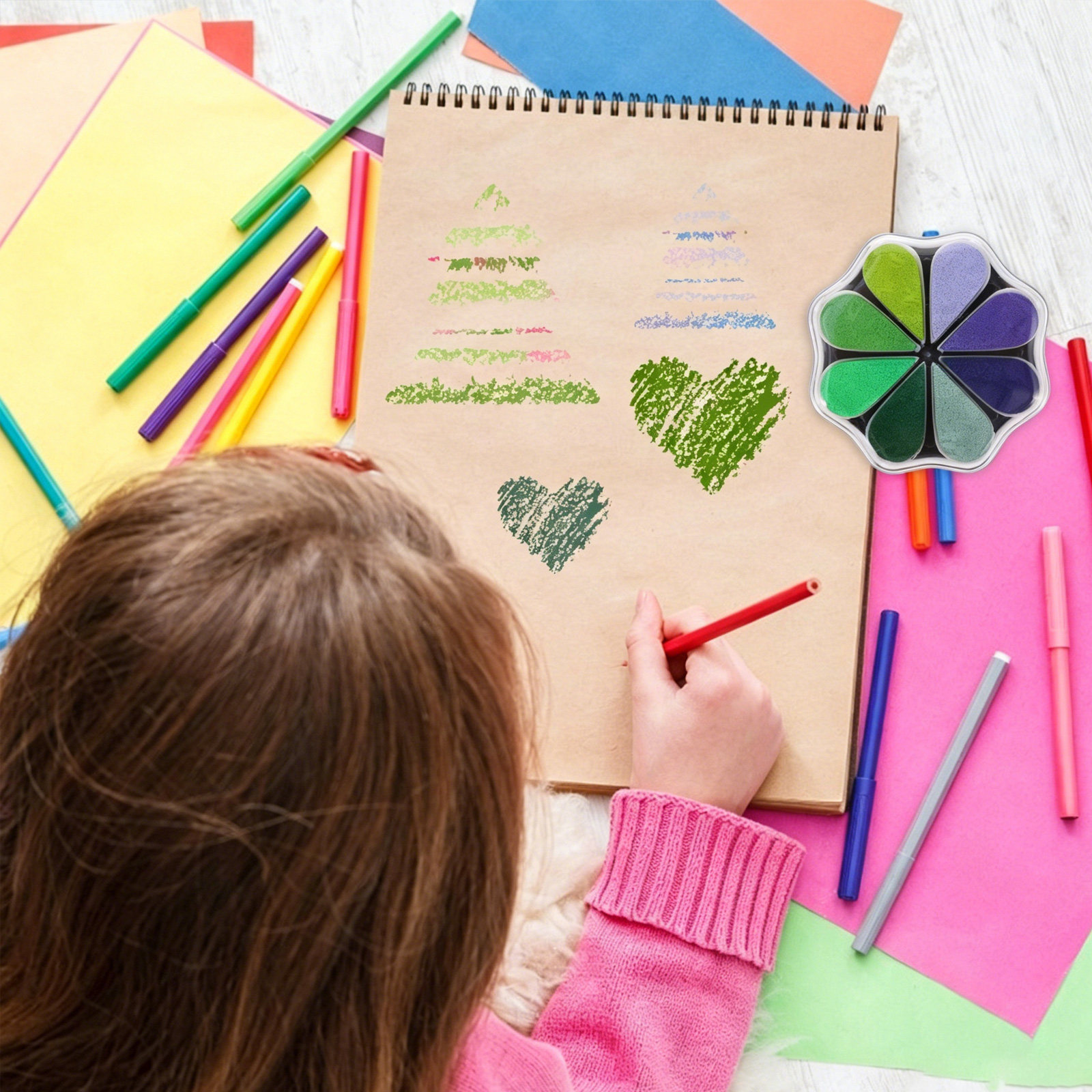 Petal Colorful Ink Pad Craft S - Art And Craft For Nursery 评论和价格
