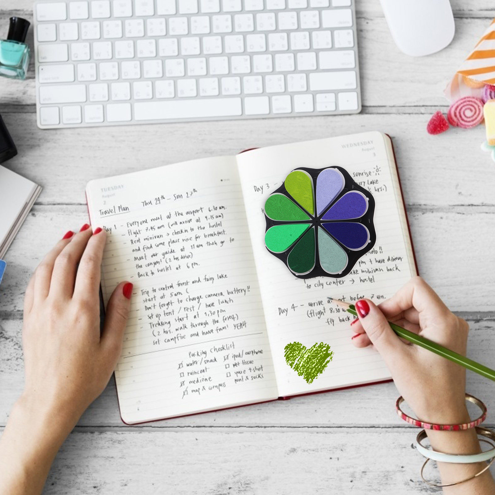 Petal Colorful Ink Pad Craft S - Art And Craft For Nursery 评论和价格