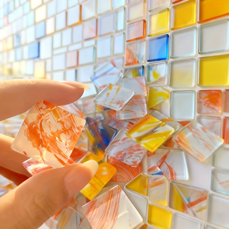 100g square mosaic hand-painte - Art Craft Bar 评论和价格