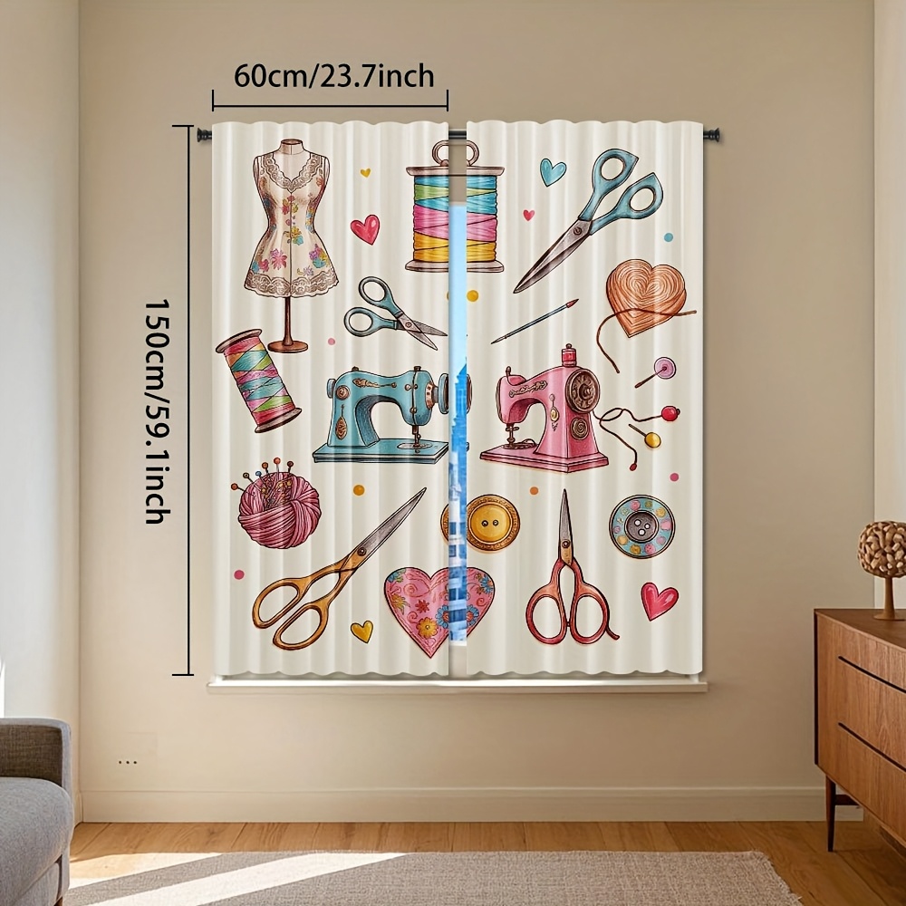 Sewing Craft Room Decor Curtai - Art And Craft For Nursery 评论和价格