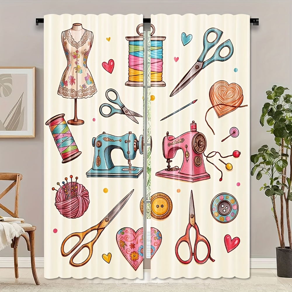 Sewing Craft Room Decor Curtai - Art And Craft For Nursery 评论和价格