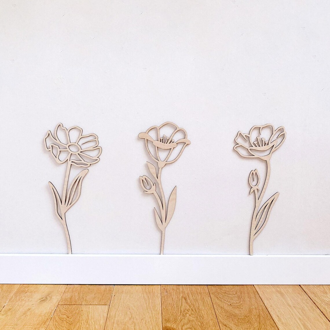Wooden Flowers Wall Decor, Wil - Art And Craft For Nursery 评论和价格